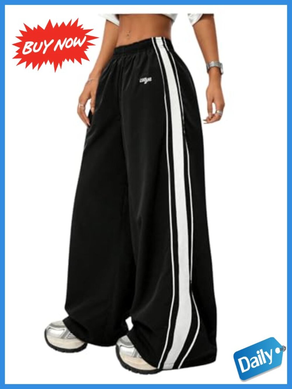 GORGLITTER Women's Baggy Wide Leg Sweatpants Y2K Streetwear Pull On High Waisted